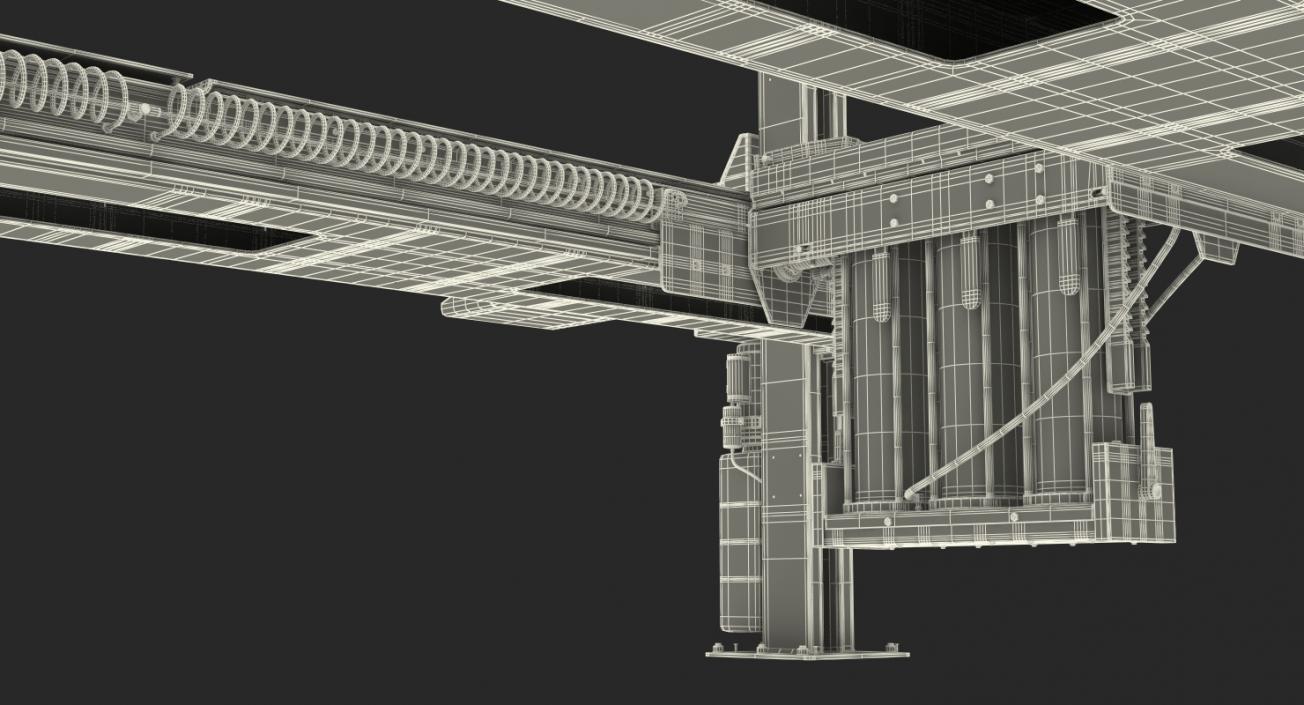 Hunter L451 4 Post Car Lift Rigged 3D model