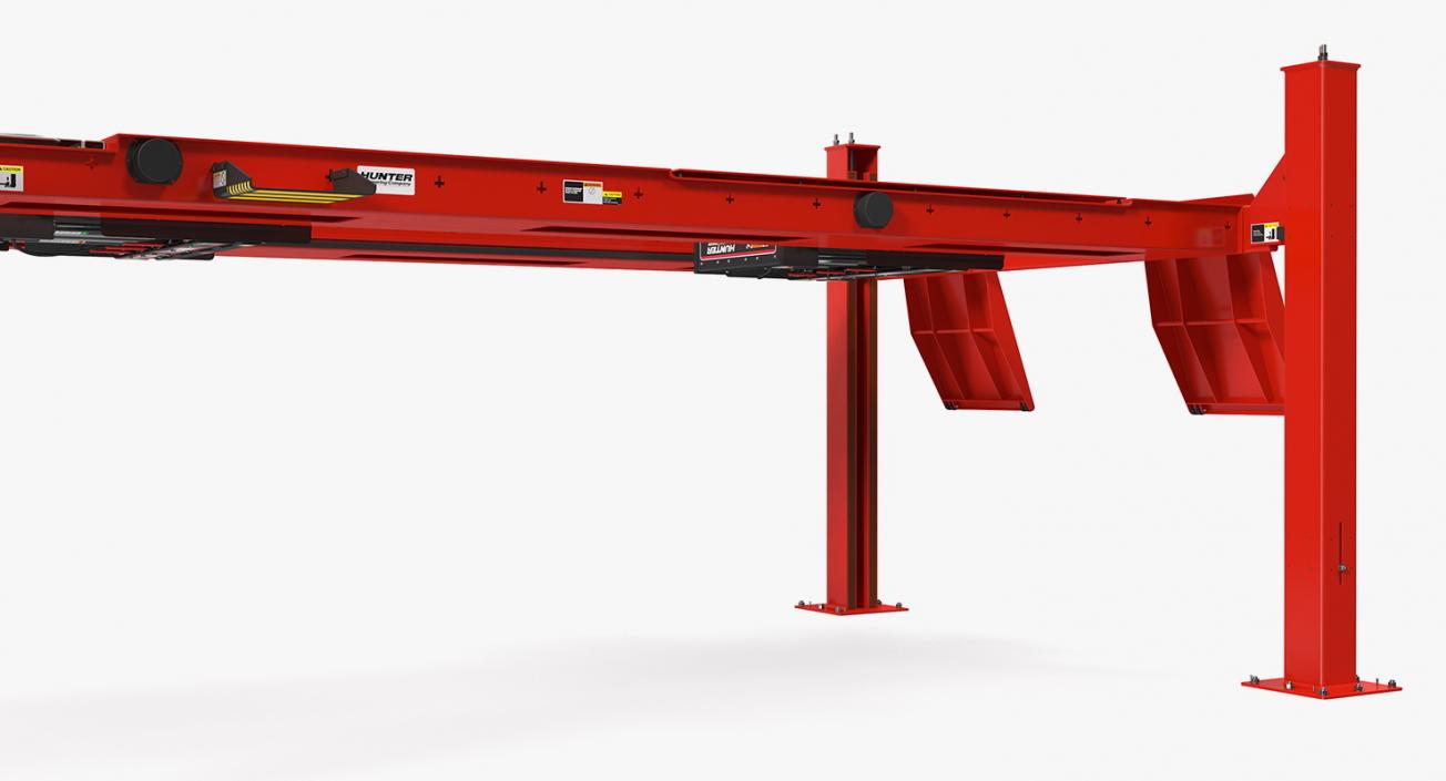 Hunter L451 4 Post Car Lift Rigged 3D model