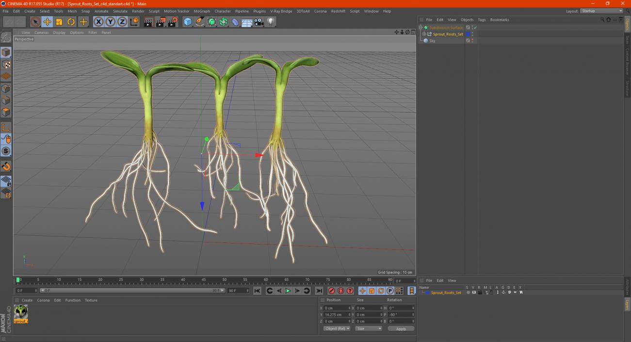 3D Sprout Roots Set