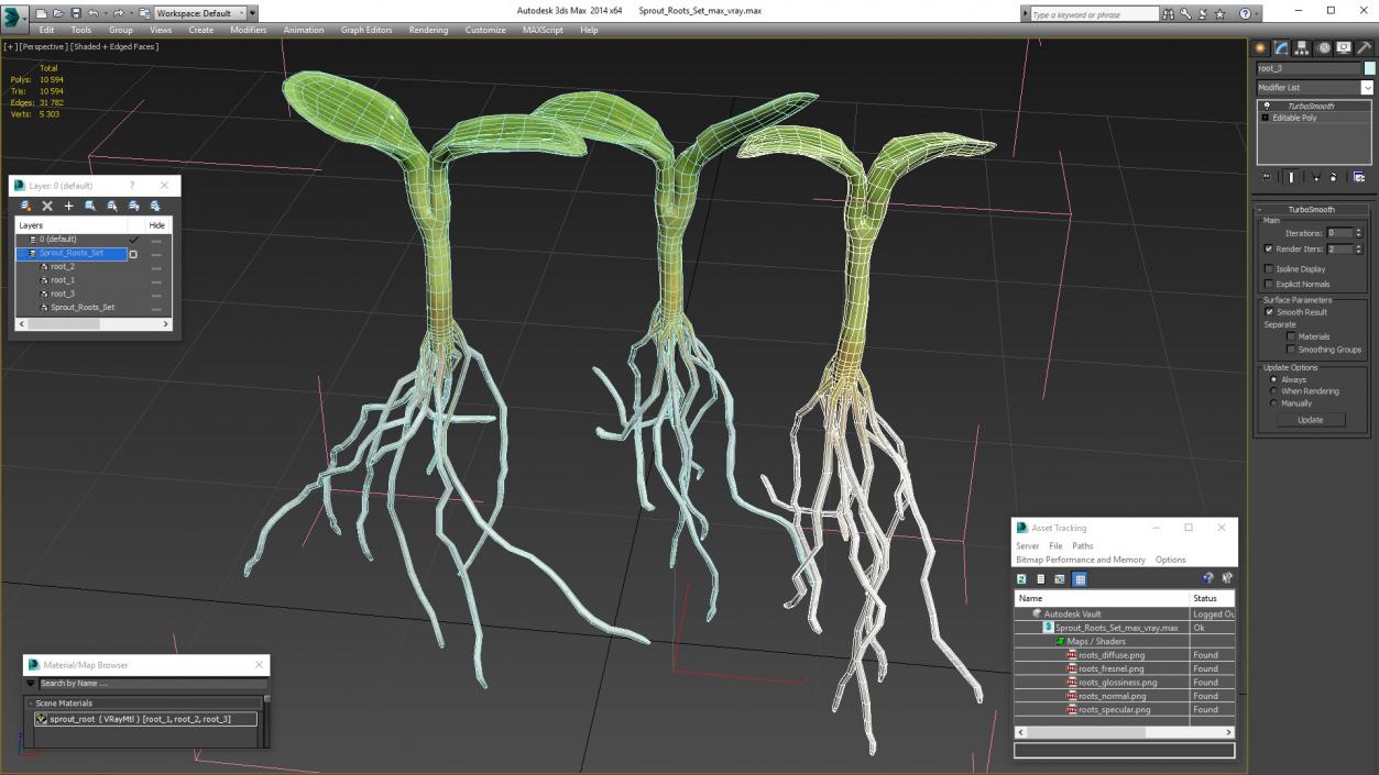 3D Sprout Roots Set