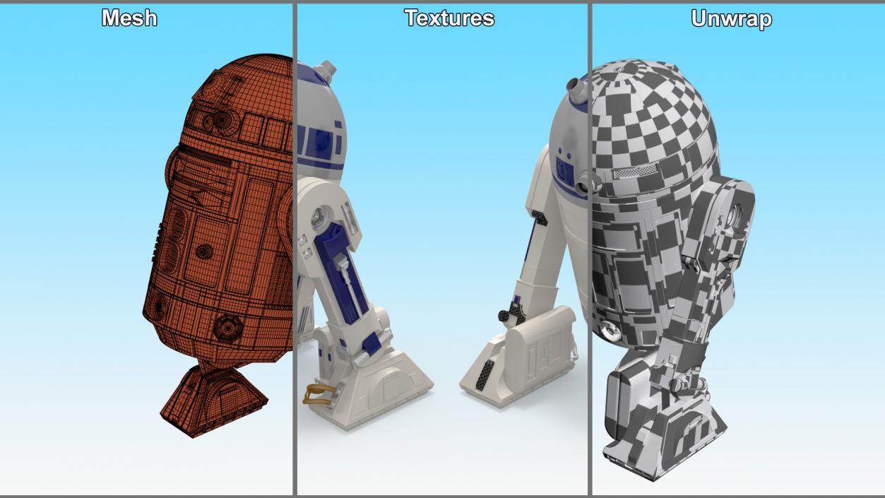 3D Robot Character R2-D2 Rigged model