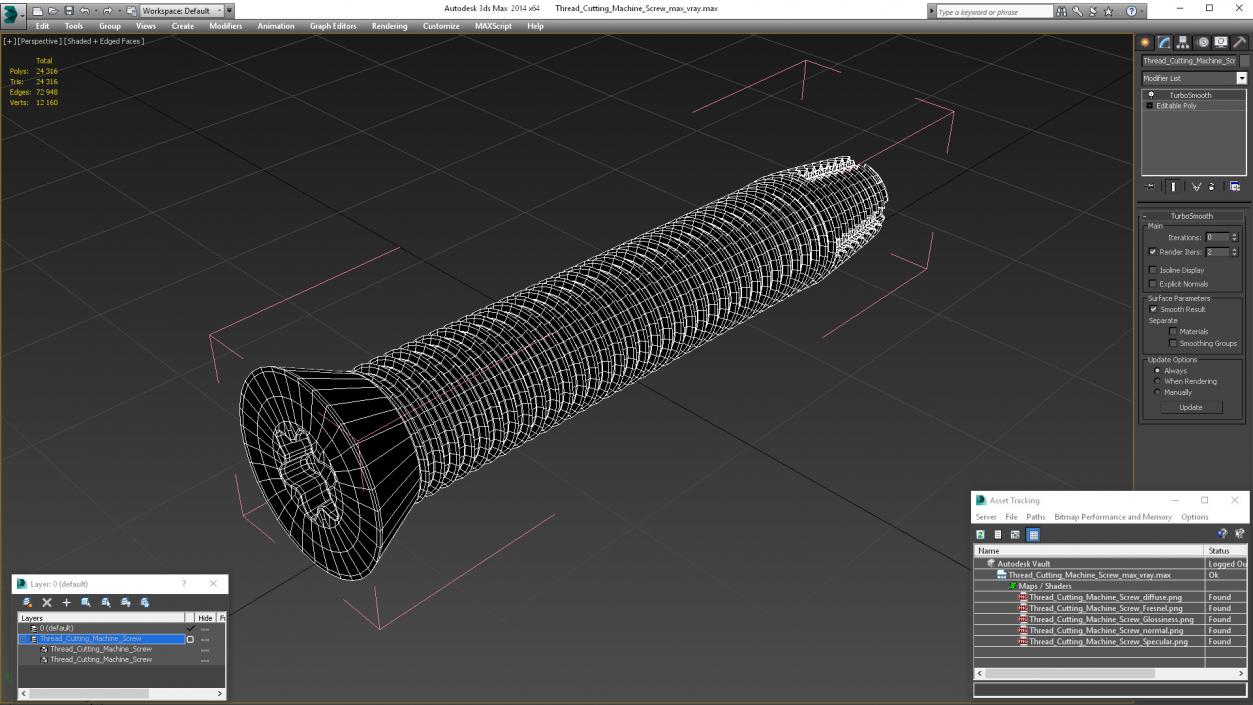 3D Thread Cutting Machine Screw model