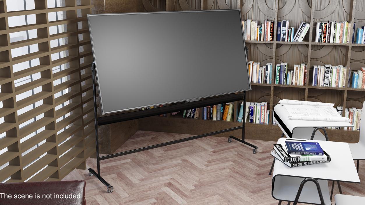 3D Mobile Dry Erase Board Black model