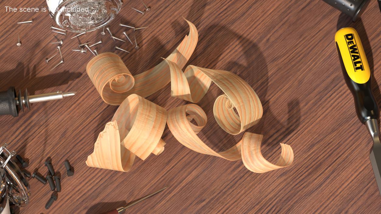 3D Wood Shavings model