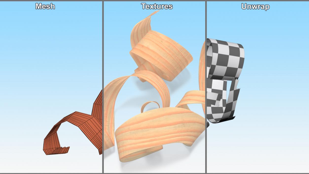 3D Wood Shavings model