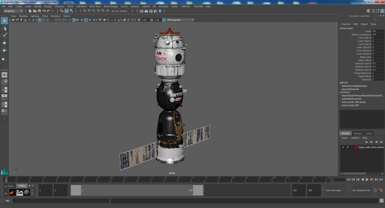 3D Soyuz with Poisk Module model