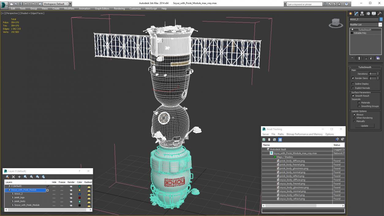 3D Soyuz with Poisk Module model