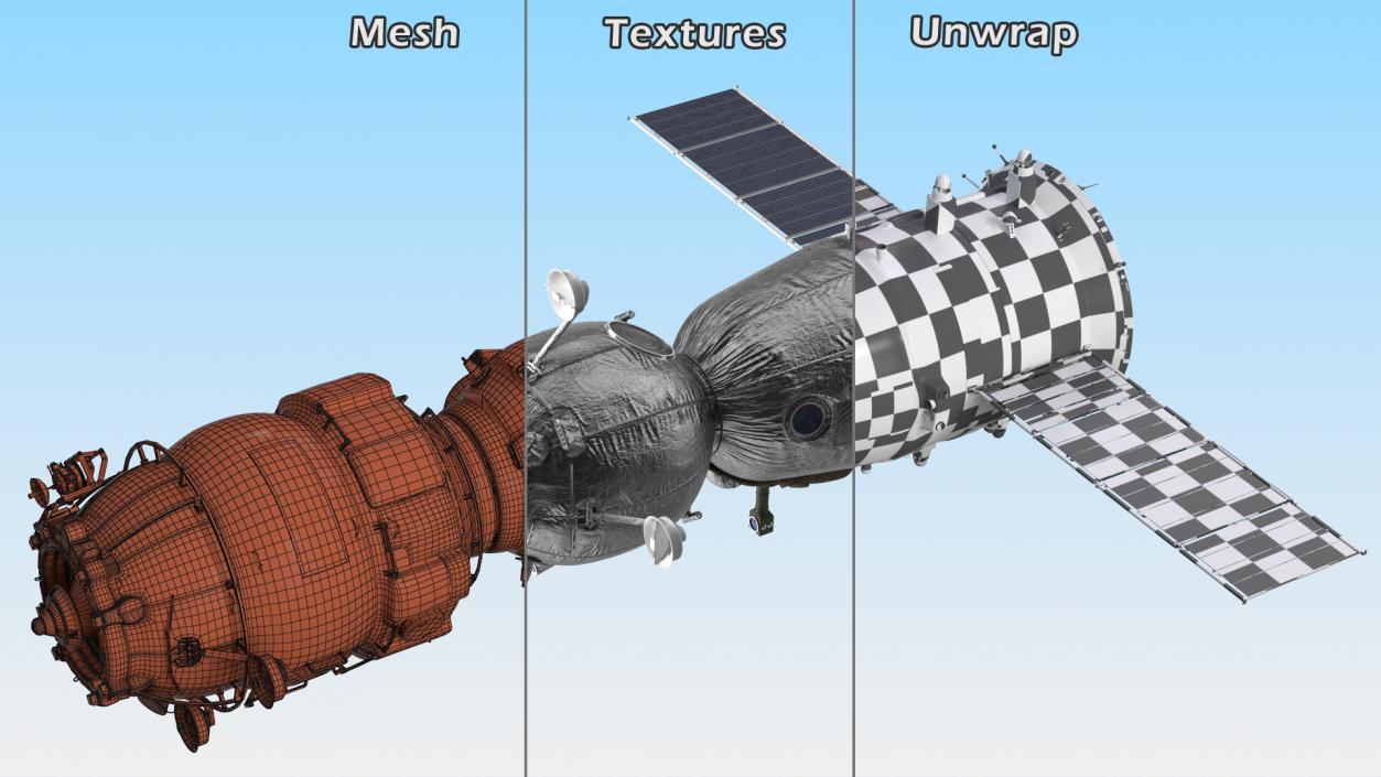 3D Soyuz with Poisk Module model