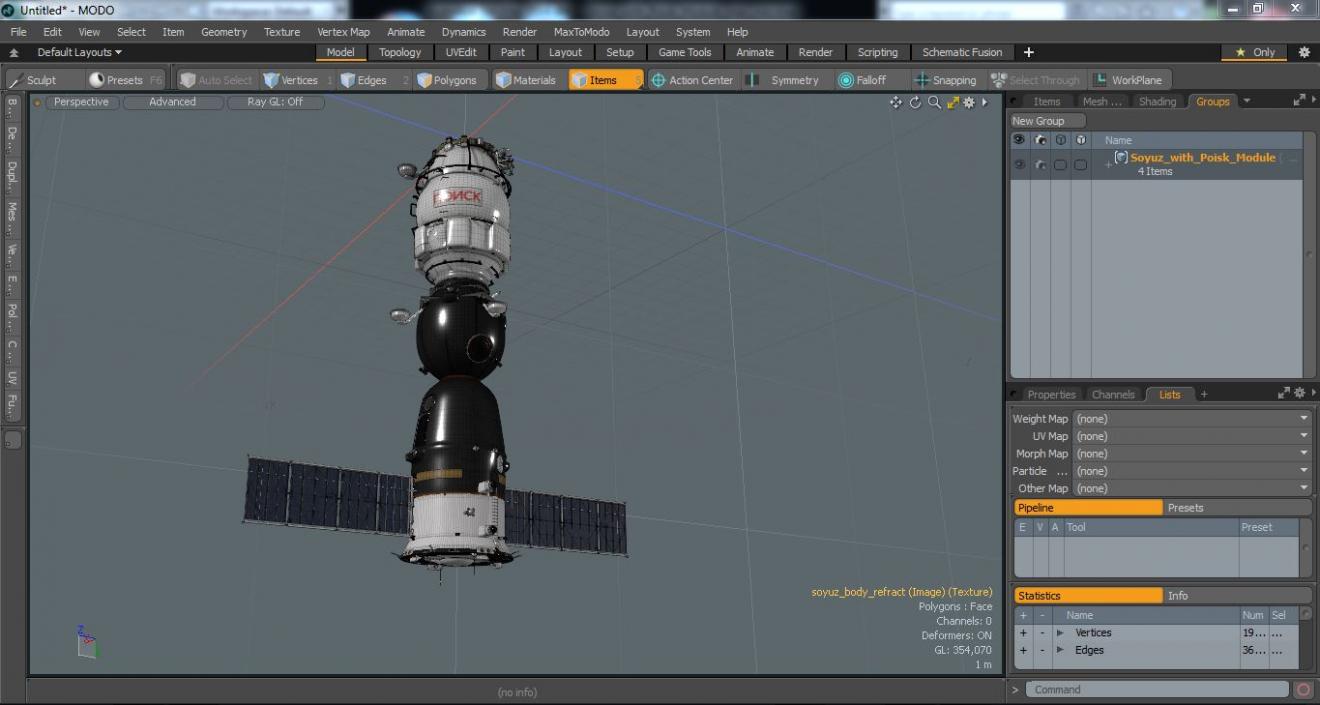 3D Soyuz with Poisk Module model