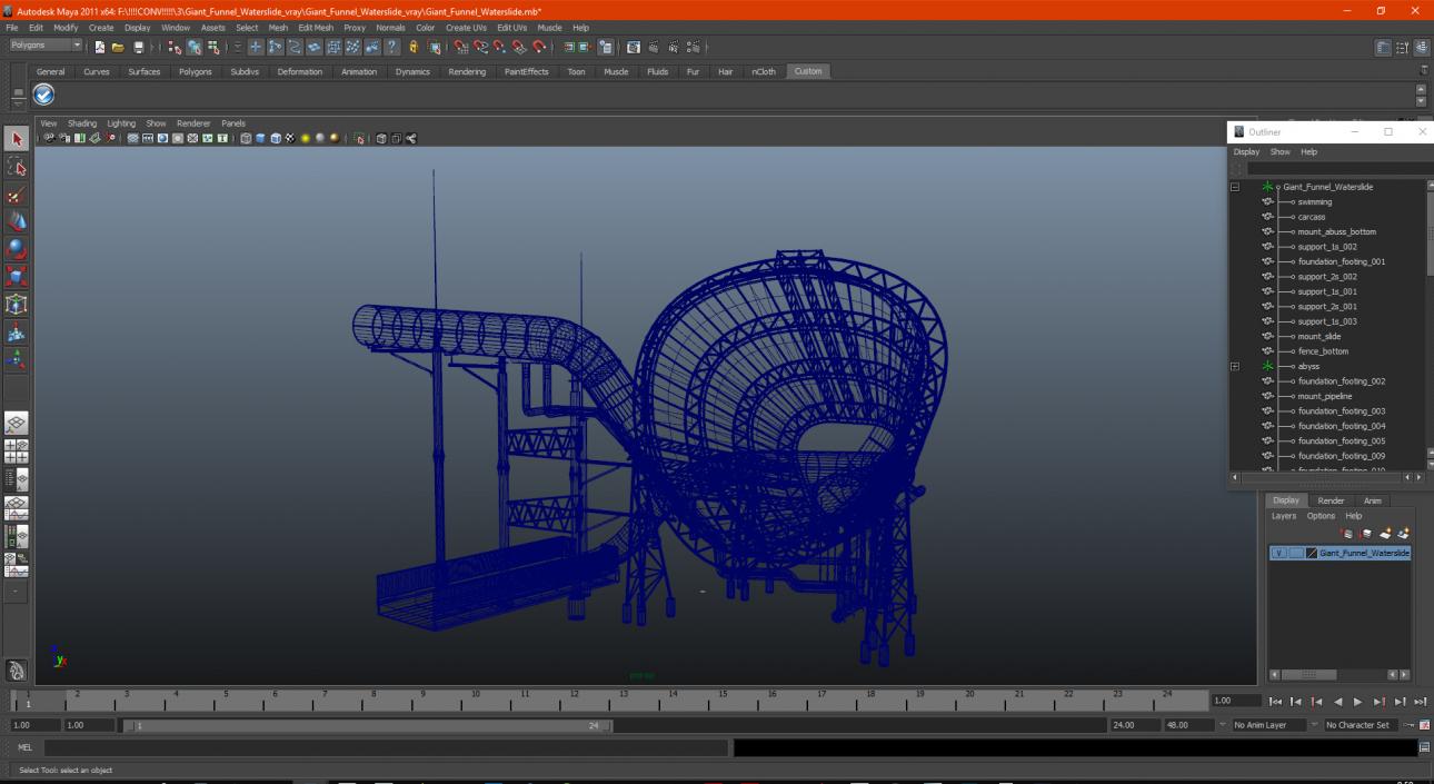 3D Giant Funnel Waterslide model