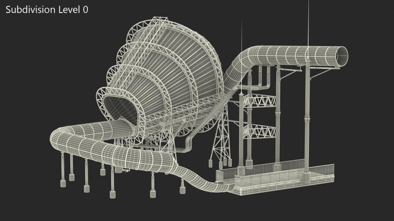 3D Giant Funnel Waterslide model