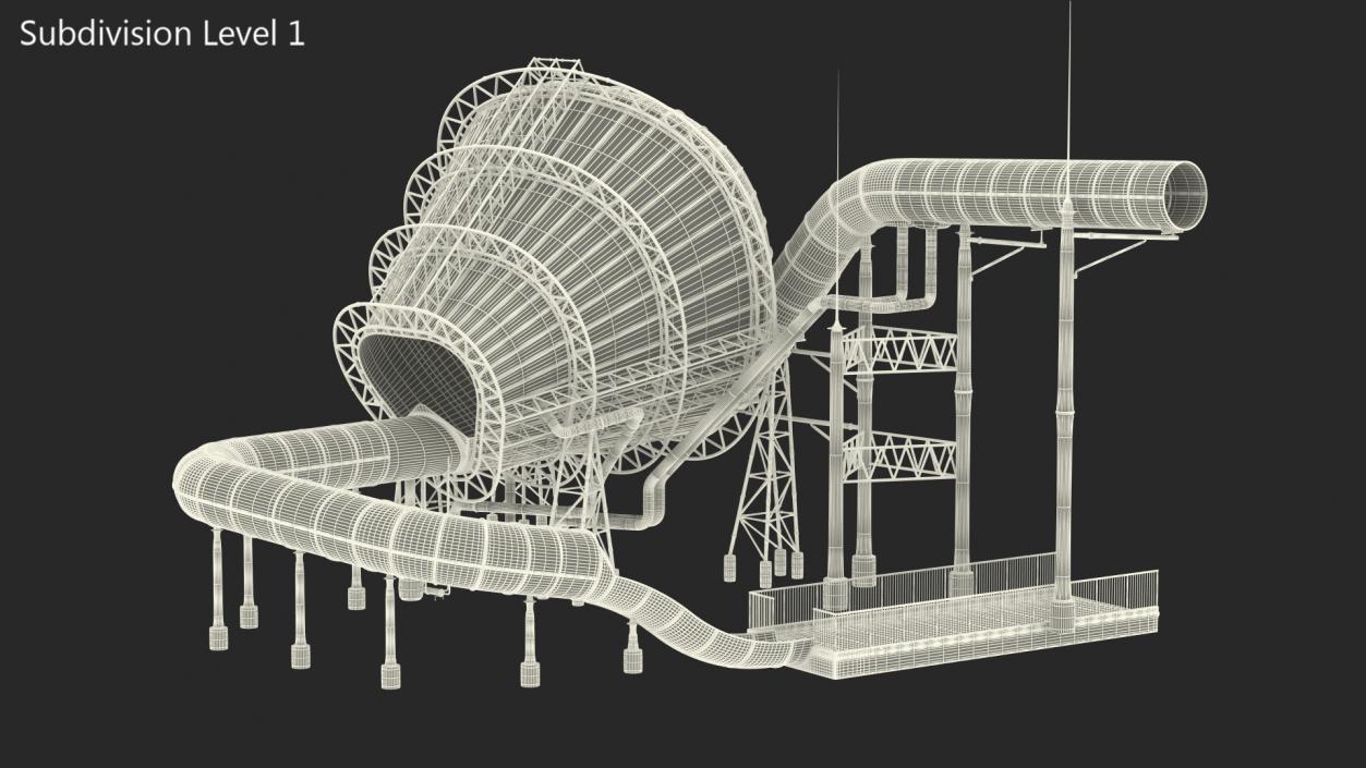 3D Giant Funnel Waterslide model