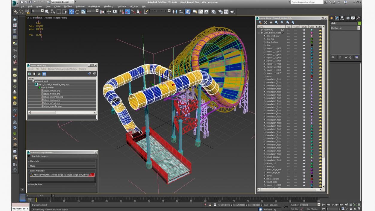 3D Giant Funnel Waterslide model