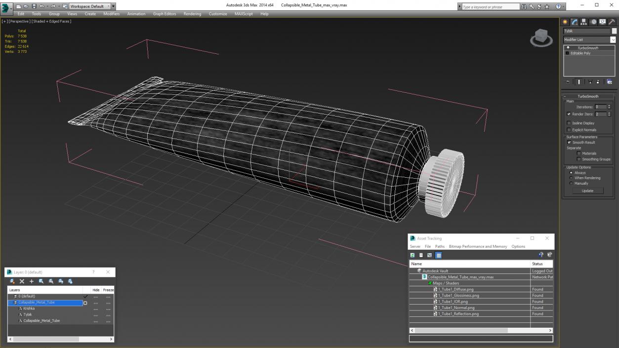 Collapsible Metal Tube 3D