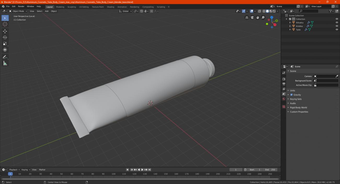 Collapsible Metal Tube 3D