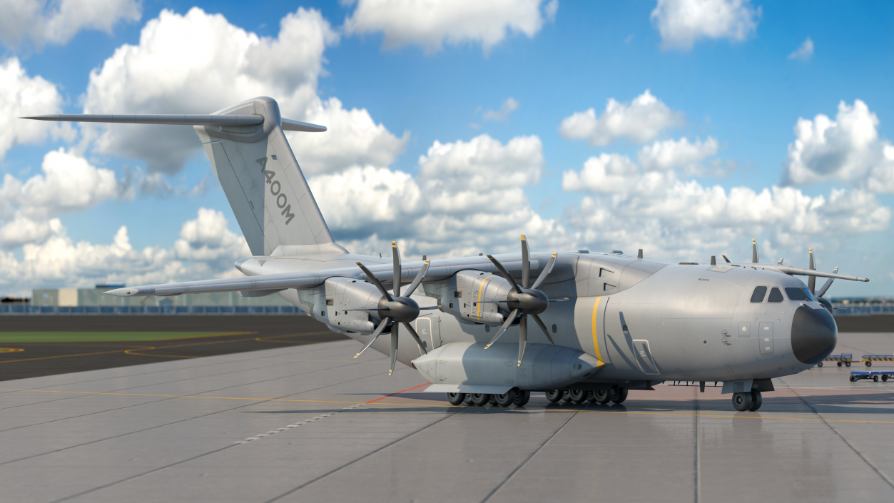 3D Airbus A400M Atlas Military Transport Aircraft Rigged model