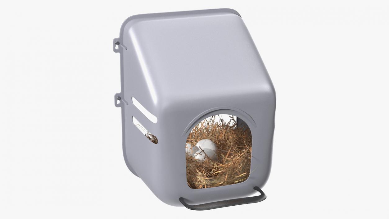 3D model Wall Mount Nesting Nest Box with Chicken Eggs