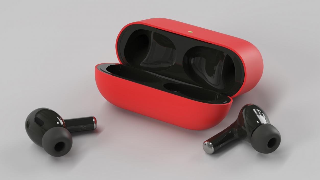 3D Wireless Headphones USB-C with Silicone Case Red model