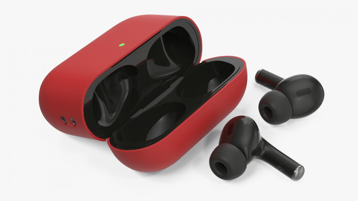 3D Wireless Headphones USB-C with Silicone Case Red model