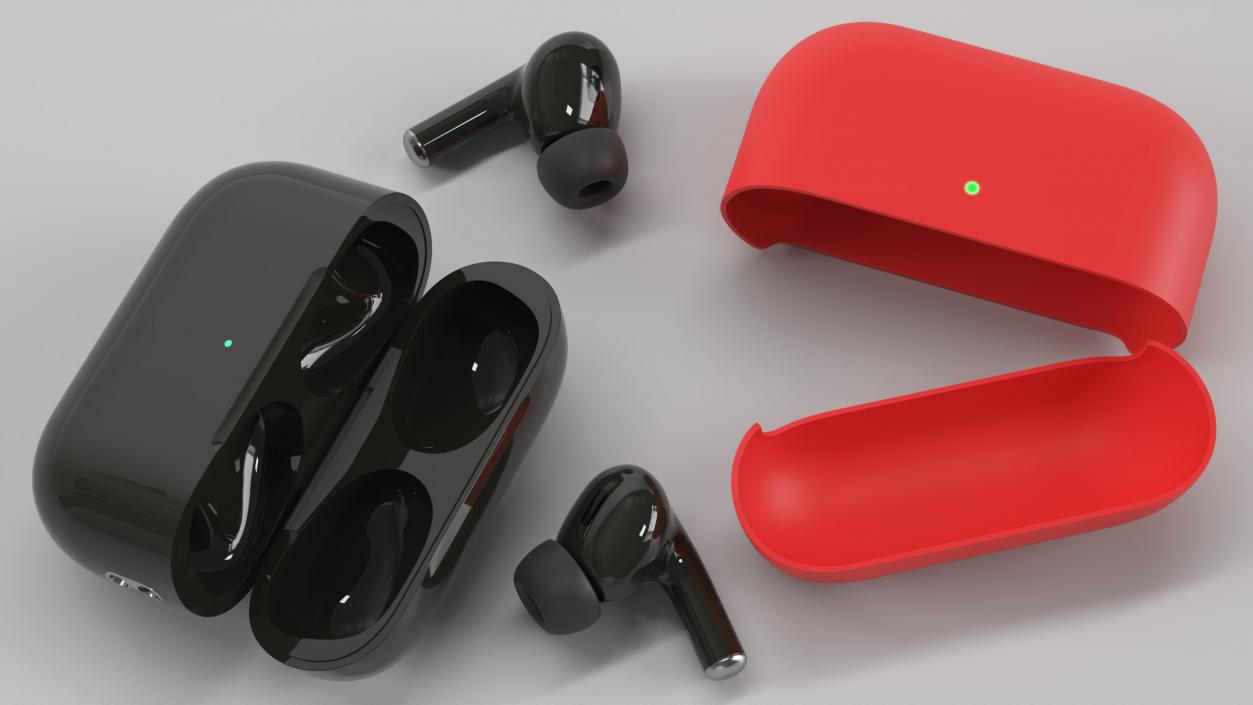 3D Wireless Headphones USB-C with Silicone Case Red model