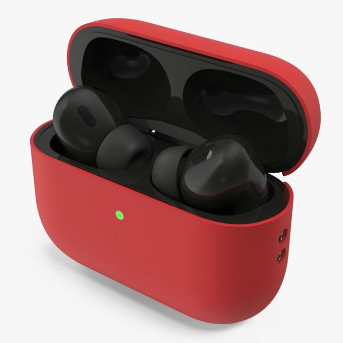 3D Wireless Headphones USB-C with Silicone Case Red model