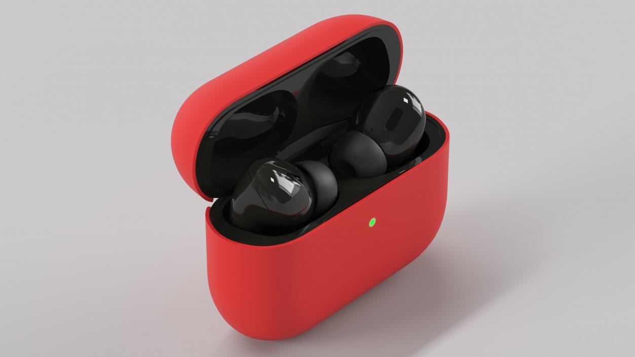 3D Wireless Headphones USB-C with Silicone Case Red model