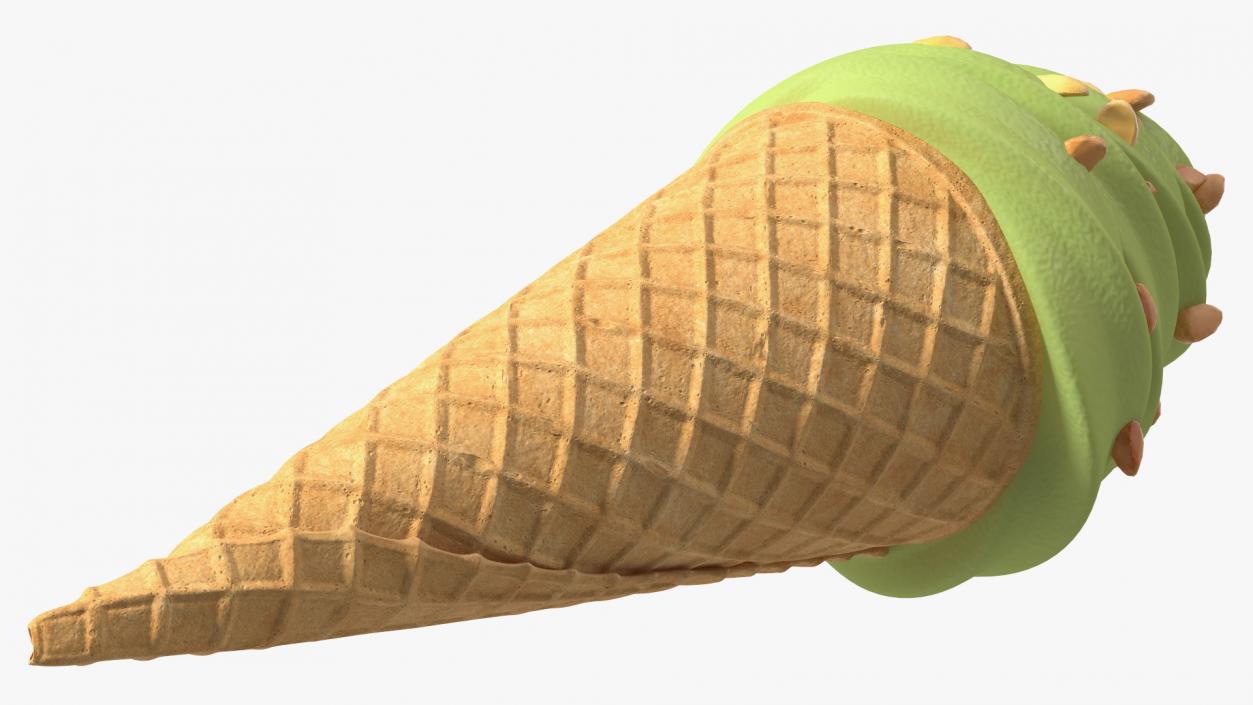 Pistachio Chocolate Ice Cream With Nuts 3D model