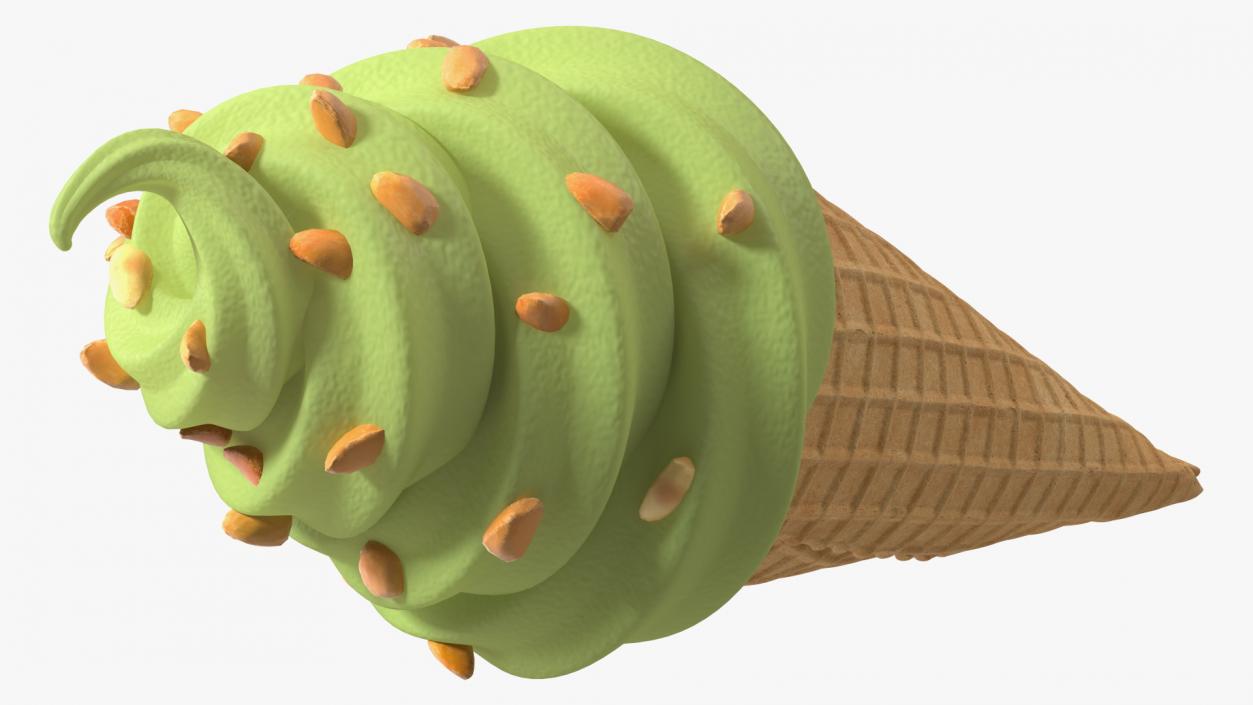 Pistachio Chocolate Ice Cream With Nuts 3D model