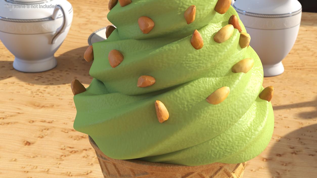 Pistachio Chocolate Ice Cream With Nuts 3D model