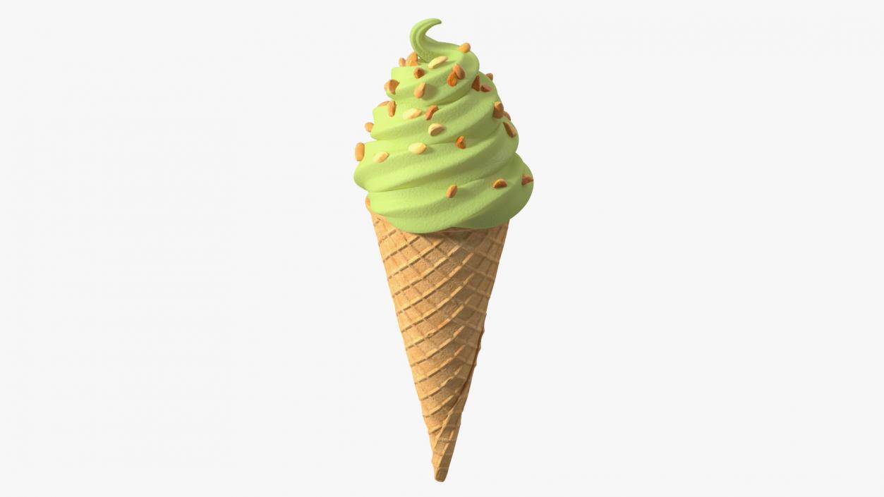 Pistachio Chocolate Ice Cream With Nuts 3D model