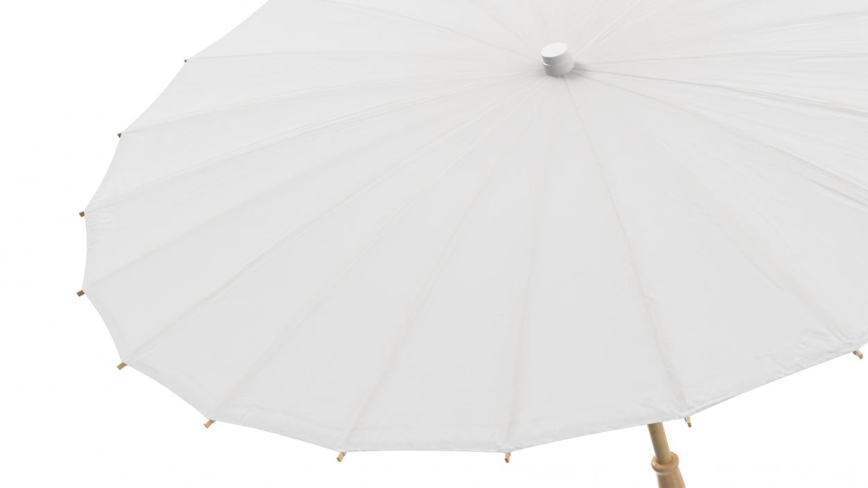 3D Chinese Parasol Open White