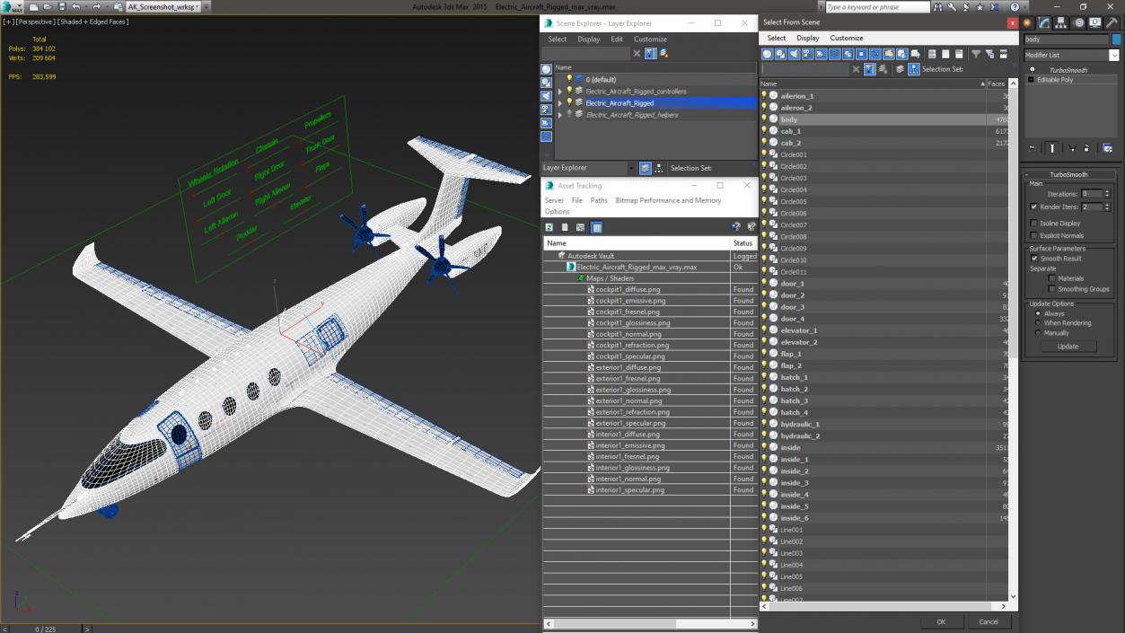 Electric Aircraft Rigged(1) 3D