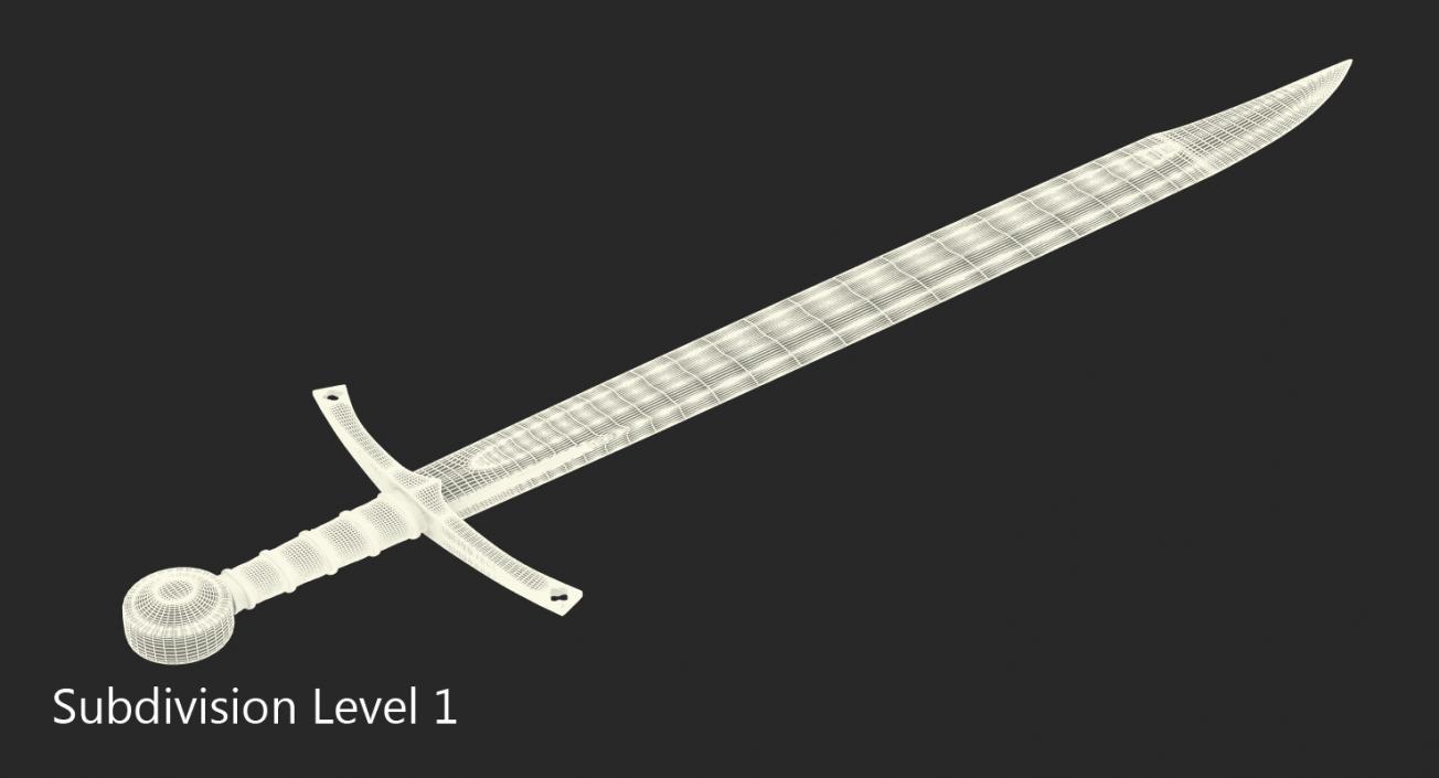 3D European Falchion Sword model