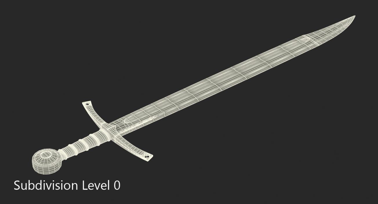 3D European Falchion Sword model