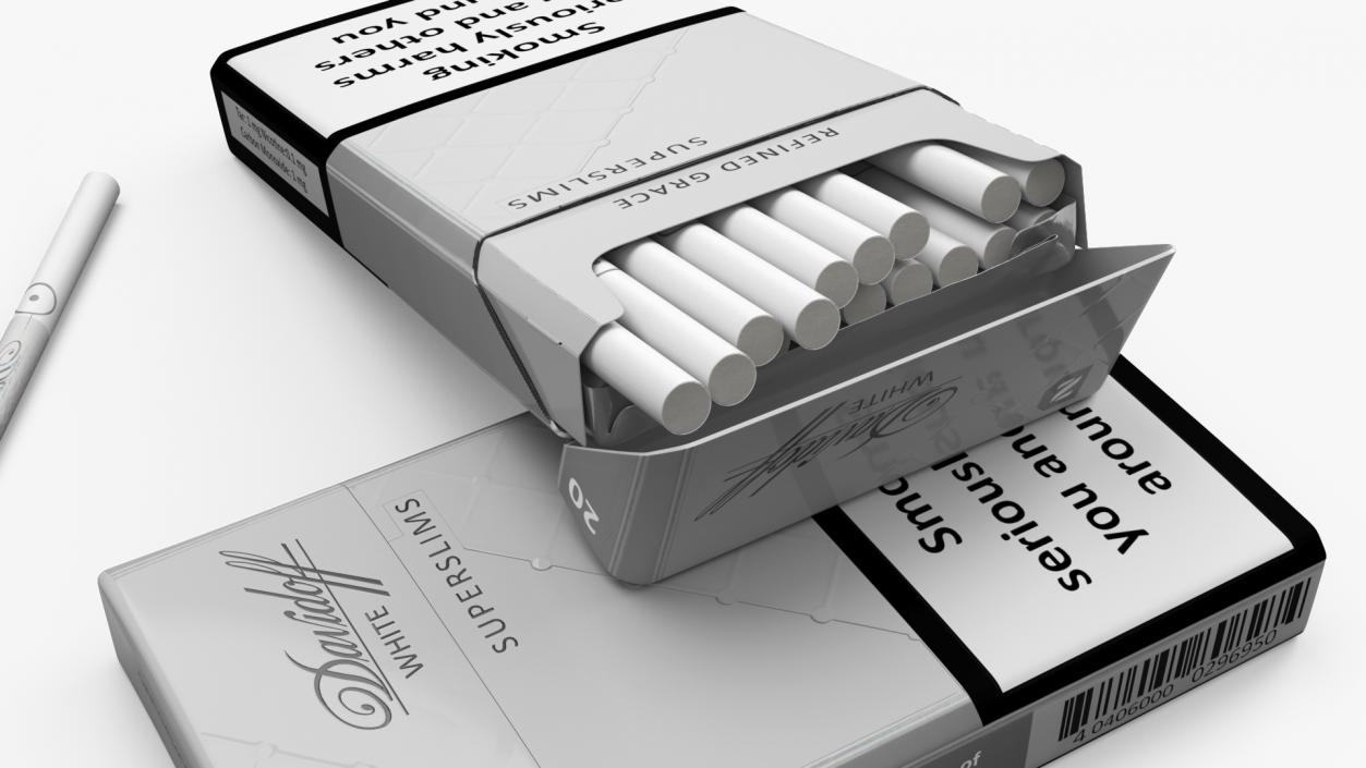 Cigarettes Davidoff White Super Slim Unpacked 2 3D