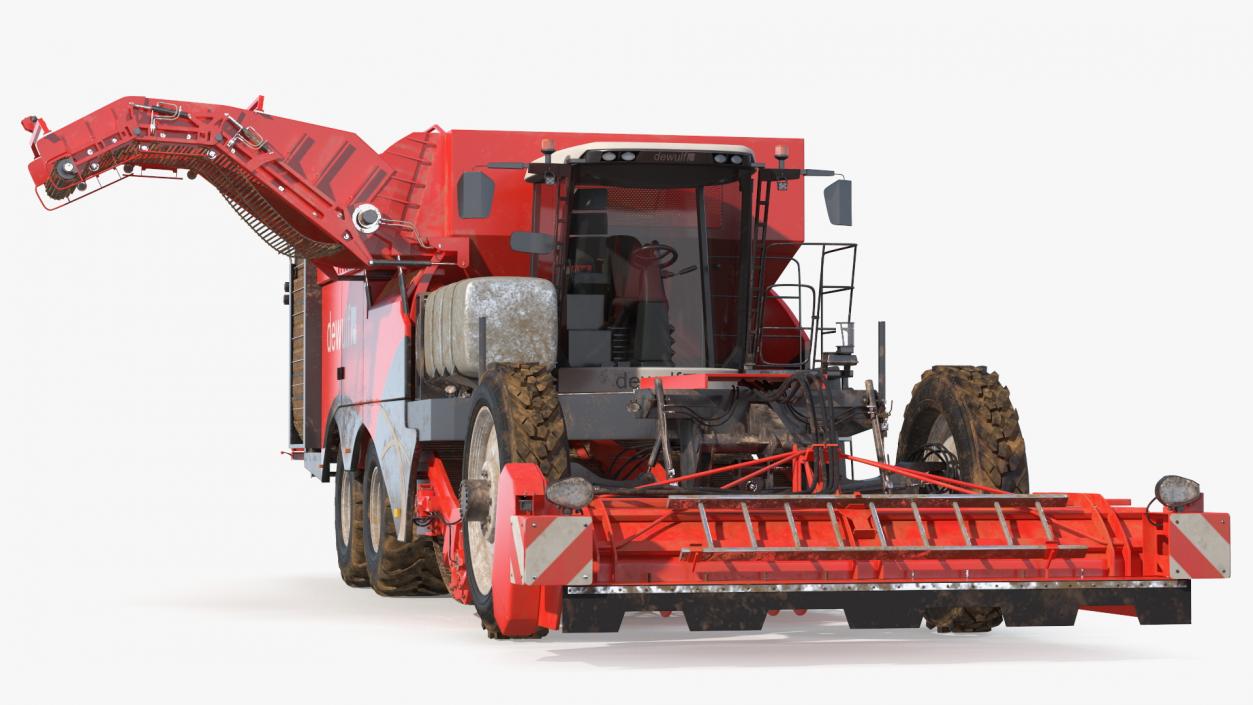 Dewulf Enduro 4-Row Harvester Dirty Rigged 3D