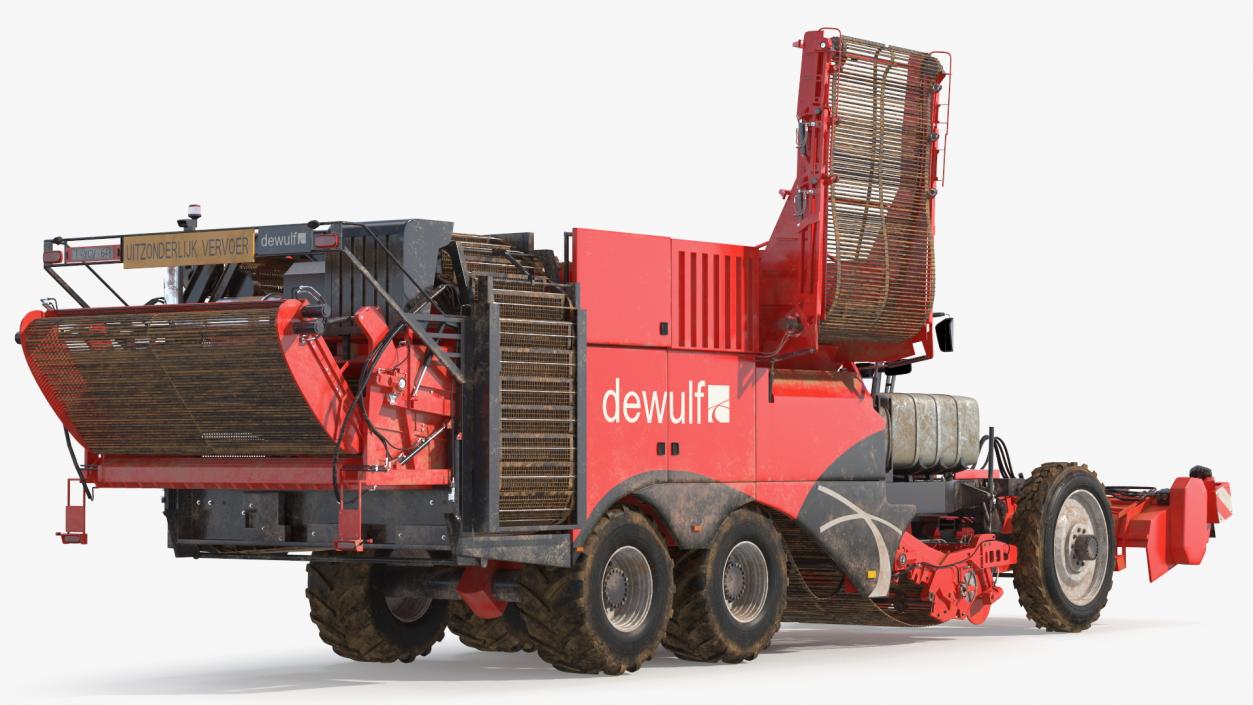 Dewulf Enduro 4-Row Harvester Dirty Rigged 3D