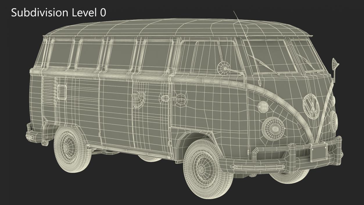 3D Hippie Volkswagen Bus