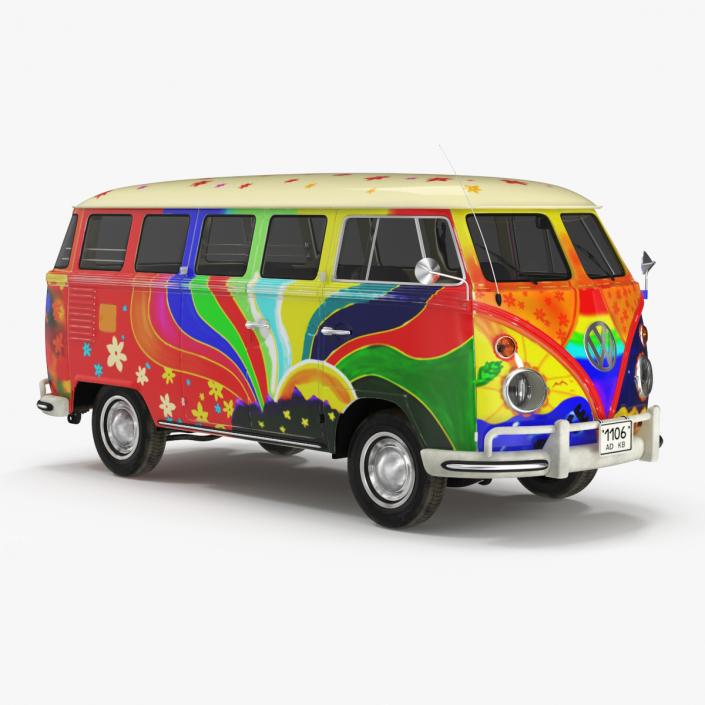 3D Hippie Volkswagen Bus