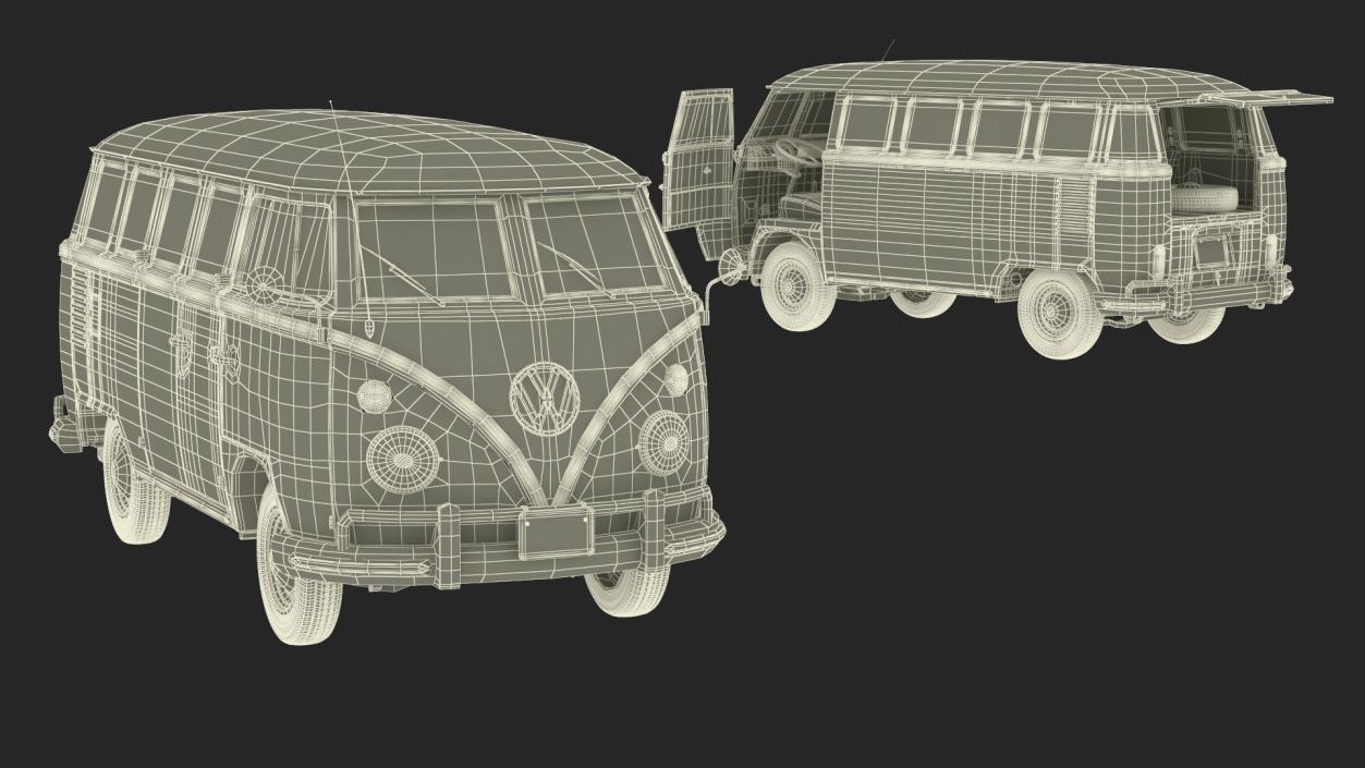 3D Hippie Volkswagen Bus