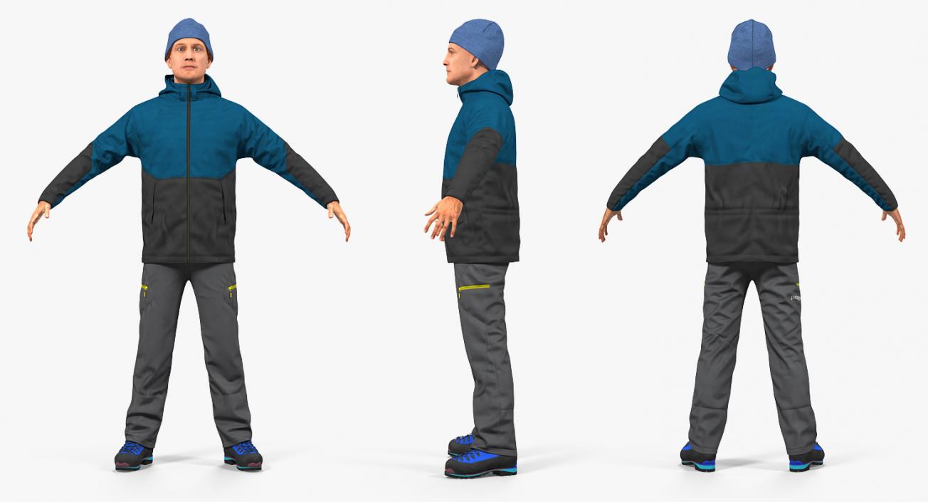 3D Winter Men Sportswear Rigged model