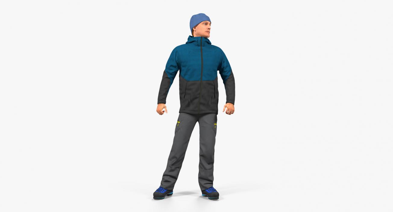 3D Winter Men Sportswear Rigged model