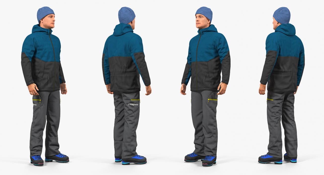 3D Winter Men Sportswear Rigged model