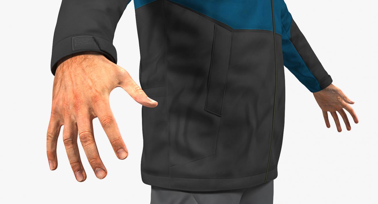 3D Winter Men Sportswear Rigged model