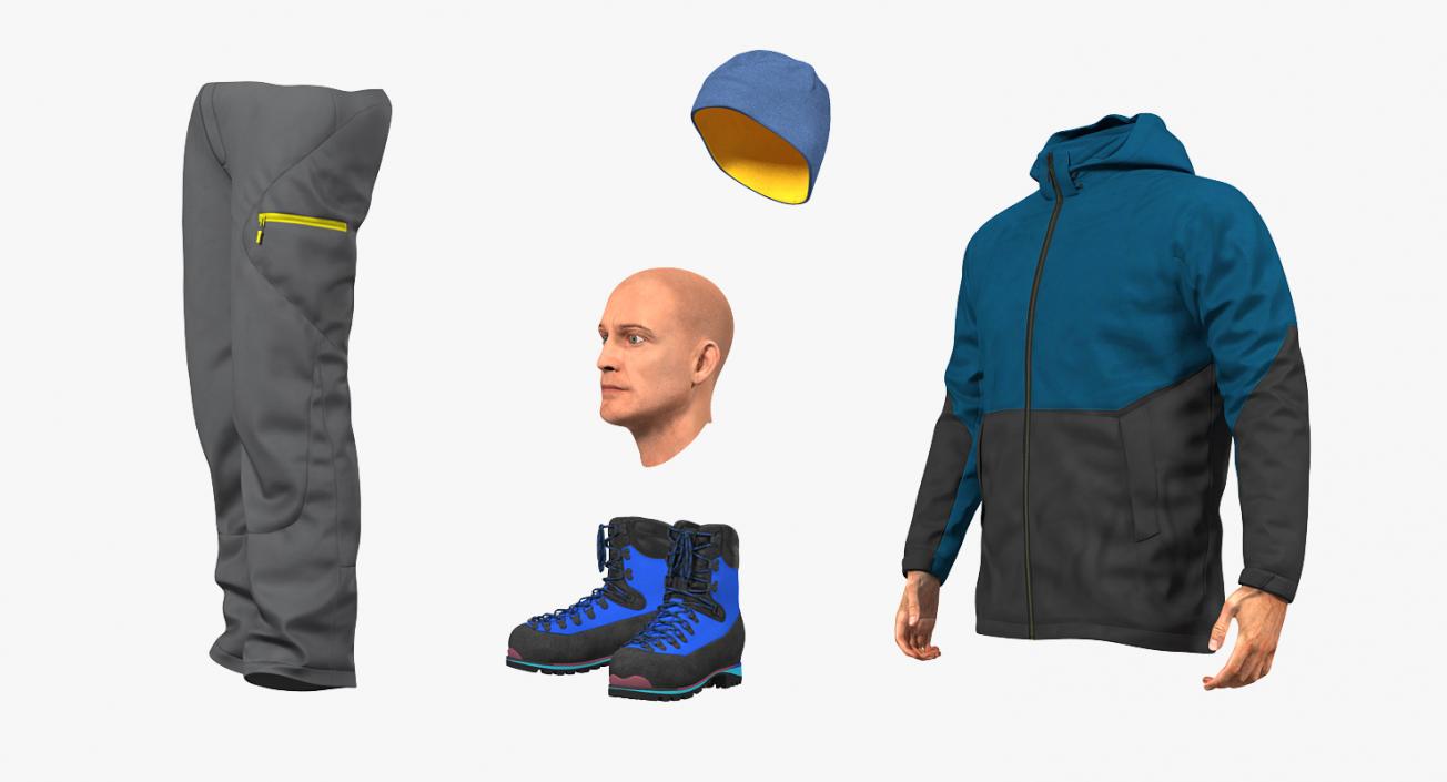 3D Winter Men Sportswear Rigged model