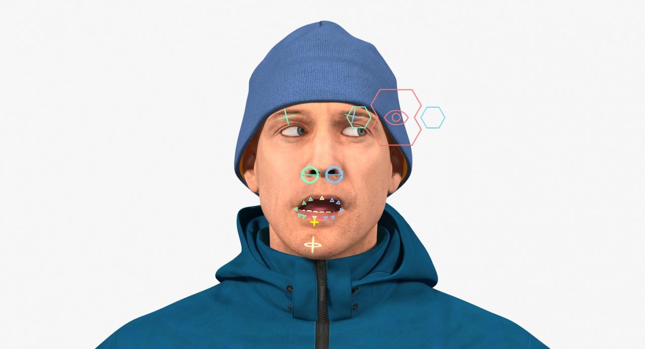 3D Winter Men Sportswear Rigged model