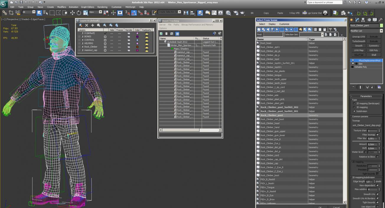 3D Winter Men Sportswear Rigged model