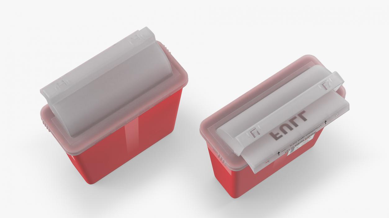 Biohazard Medical Sharps Container Open 3D model