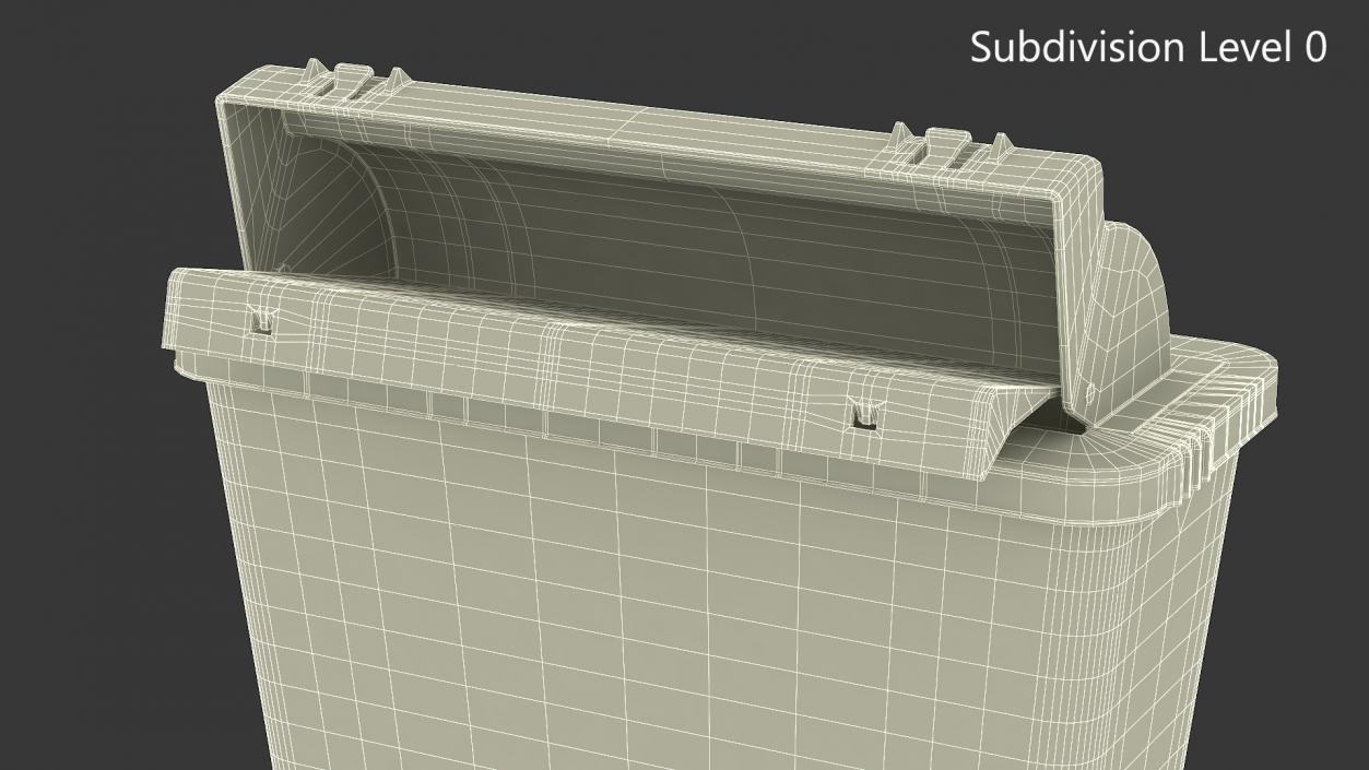 Biohazard Medical Sharps Container Open 3D model
