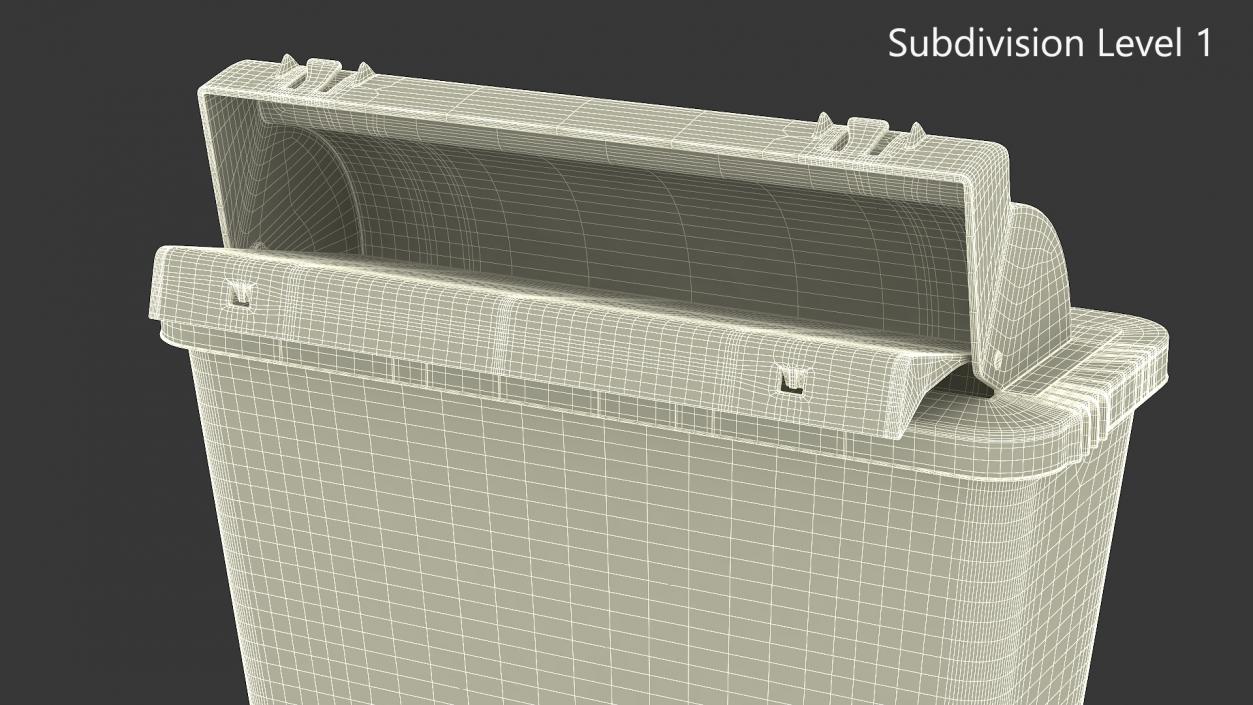 Biohazard Medical Sharps Container Open 3D model